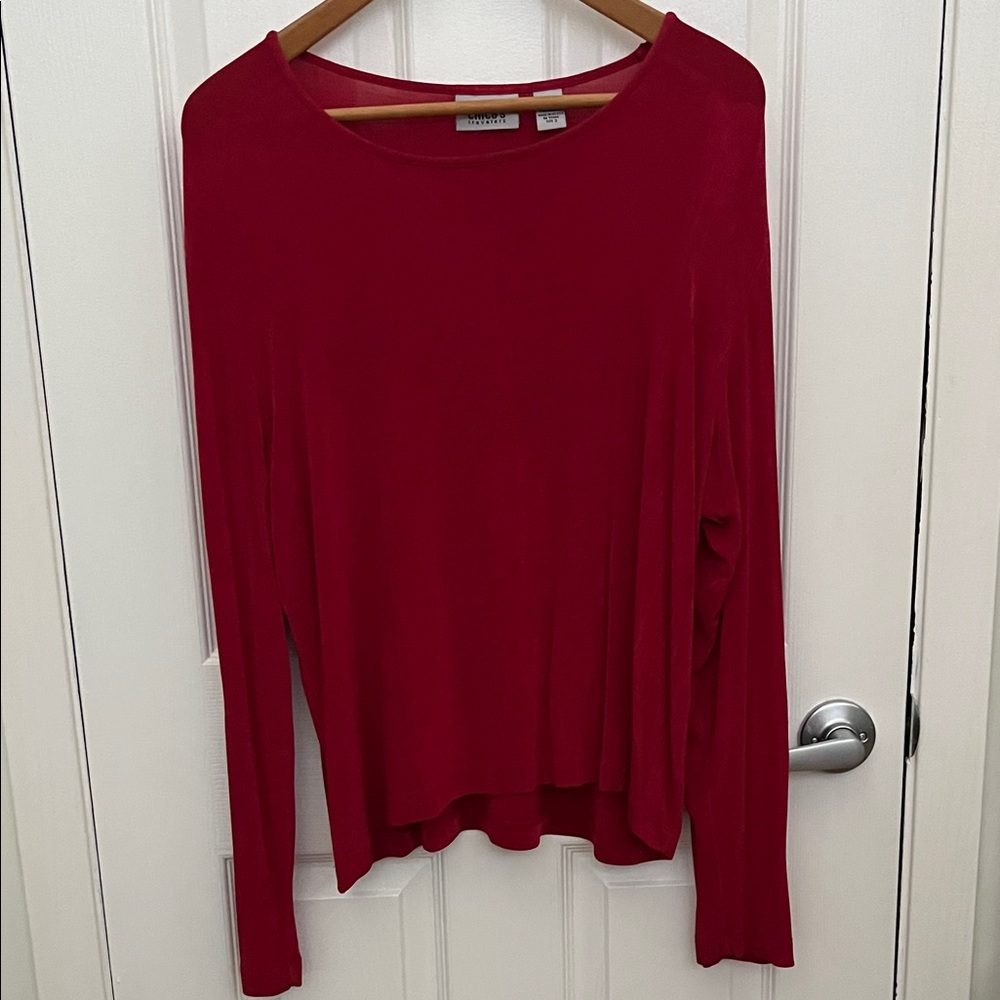 Chico's Classic Red Travelers Blouse Size 3 - Picture 1 of 3